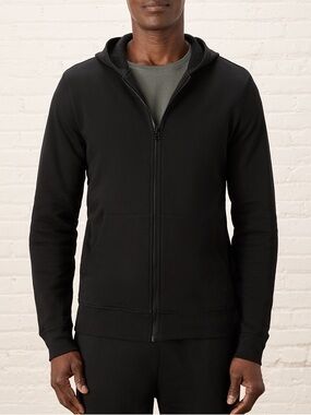 Pact Men’s Cloud Brushed Fleece Zip Hoodie Black size M